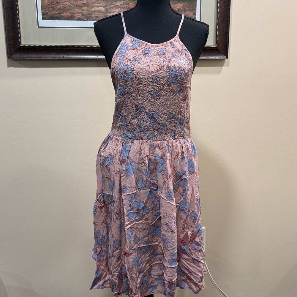 Kimchi Blue Pink Floral Open Back Dress
